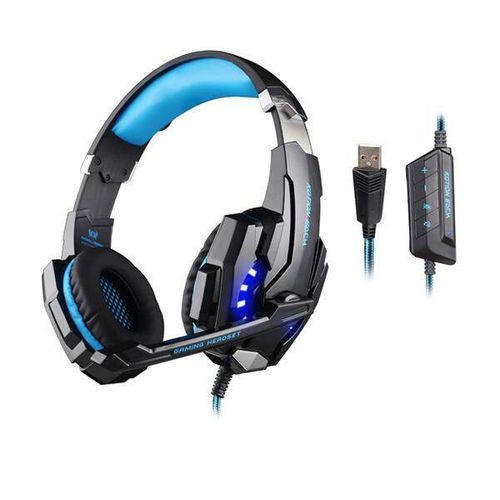 KOTION EACH G9000 USB 7.1 Surround Sound Gaming Headphone Headset Earphone with Microphone LED Light Blue (blue)