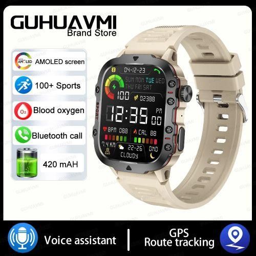 For Huawei Xiaomi 1.96 Inch Screen Smart Watch Mens Bluetooth Call 420 MAh Sport Waterproof Heartrate Blood Oxygen SmartWatch