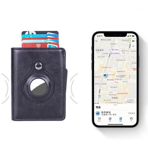 New For Airtag Men Holder Money Bags Anti-Lost Gps Protective Cover For Airtag Luxury Multifunctional Wallet