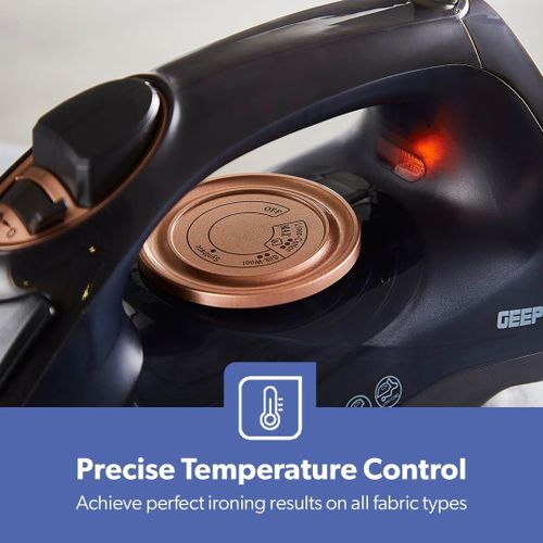 Geepas 2-in-1 Steam Iron, Adjustable Temperature Control,Dry & Wet Steam Iron , Ceramic Soleplate ,Dry,Steam/ Perfect for a busy family home.