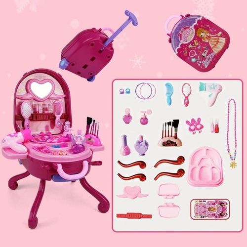 36Pcs Kids Makeup Kit for Girls Playing Make Up Set Toy for 3 4 5 6 7 8 9 10 Years Old Girls Pretend Dress-Up Beauty Set