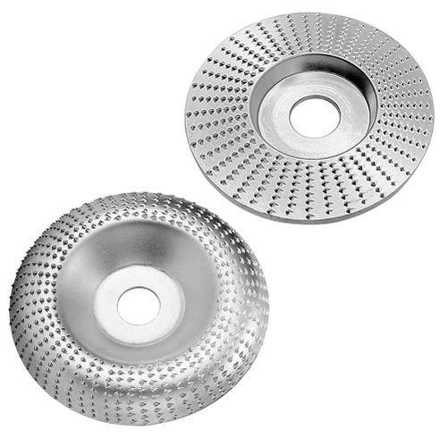 2 Pcs Angle Grinding Wheels, Woodworking Grinding Rasp Disc, Wood Sanding Disc for Angle Grinder 100mm Arc  100mm Flat