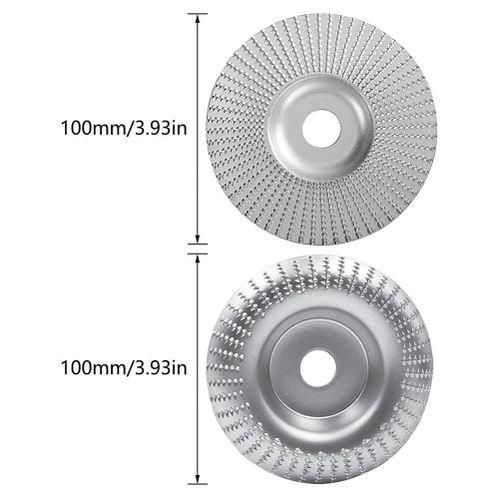 2 Pcs Angle Grinding Wheels, Woodworking Grinding Rasp Disc, Wood Sanding Disc for Angle Grinder 100mm Arc  100mm Flat