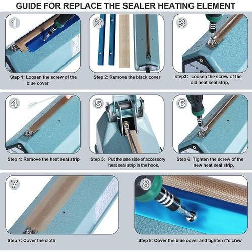 10 Pieces Impulse Sealer Replacement Parts Impulse Sealer Heating Elements Service Spare Repair Parts Kit for FS200