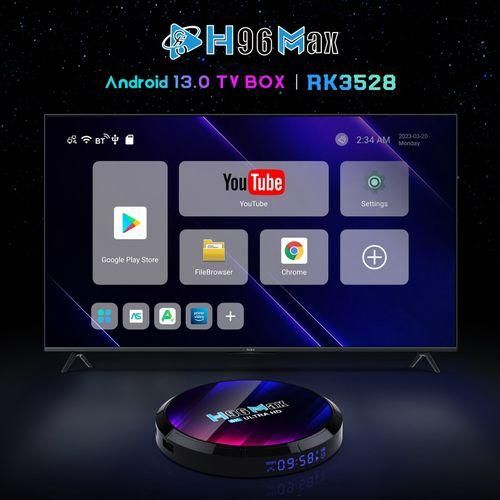 H96 Max 8K Ultra HD Smart TV Box Android 13.0 Media Player With Remote Control, 4GB64GBEU Plug