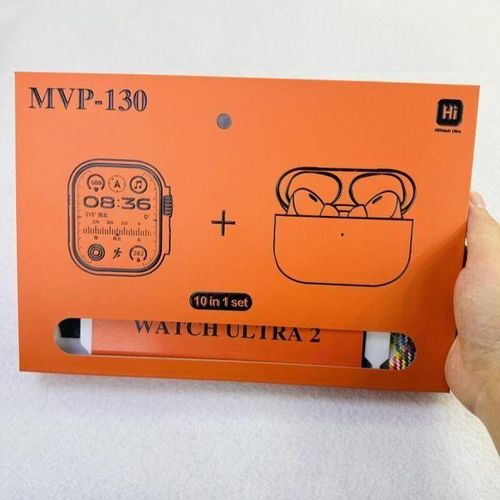 New MVP-130 Ultra 49mm Smartwatch+Wireless Bluetooth Earphones 10 In 1 Set.