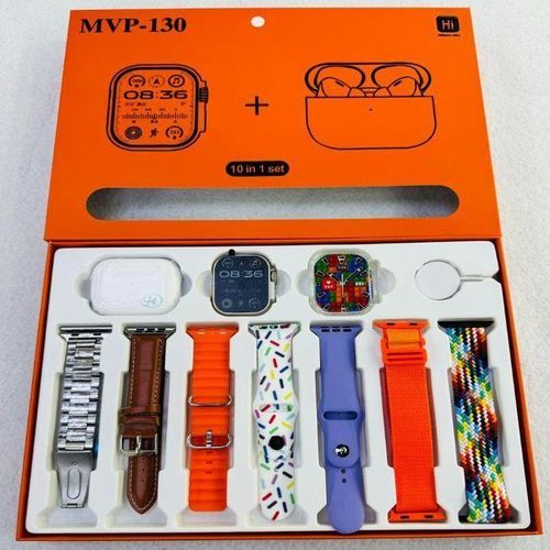 New MVP-130 Ultra 49mm Smartwatch+Wireless Bluetooth Earphones 10 In 1 Set.