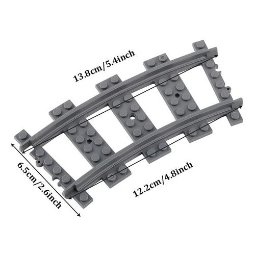 MOC PF City Train Tracks Straight Rails Curved Tracks Railroad Compatible with legoeds 53401 53400 74746 Building Blocks