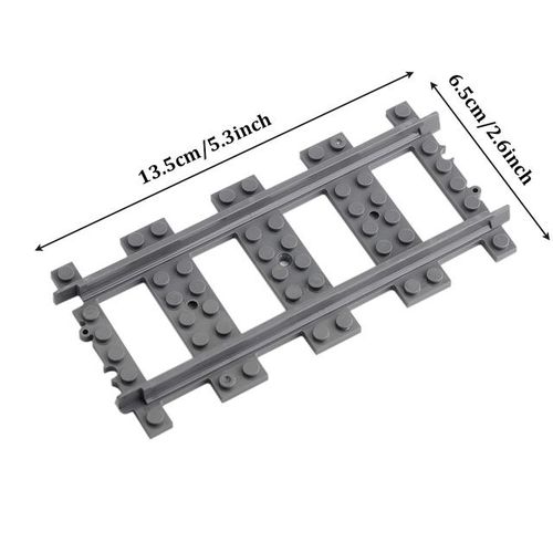 MOC PF City Train Tracks Straight Rails Curved Tracks Railroad Compatible with legoeds 53401 53400 74746 Building Blocks