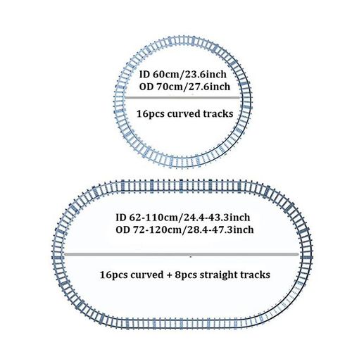 MOC PF City Train Tracks Straight Rails Curved Tracks Railroad Compatible with legoeds 53401 53400 74746 Building Blocks