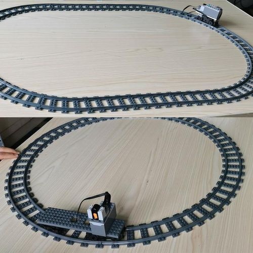 MOC PF City Train Tracks Straight Rails Curved Tracks Railroad Compatible with legoeds 53401 53400 74746 Building Blocks