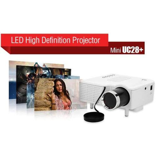 UNIC 28+ Portable LCD Projector Same Screen 1080p HDMI VGA USB SD Card White