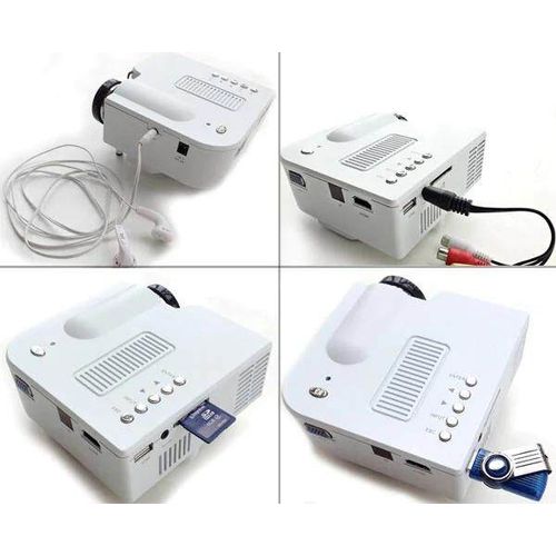 UNIC 28+ Portable LCD Projector Same Screen 1080p HDMI VGA USB SD Card White