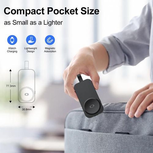Portable Power Bank For Watch 9 8 7 6 5 4 3 Se Ultra Wireless Charger Magnetic Fast Charging Station