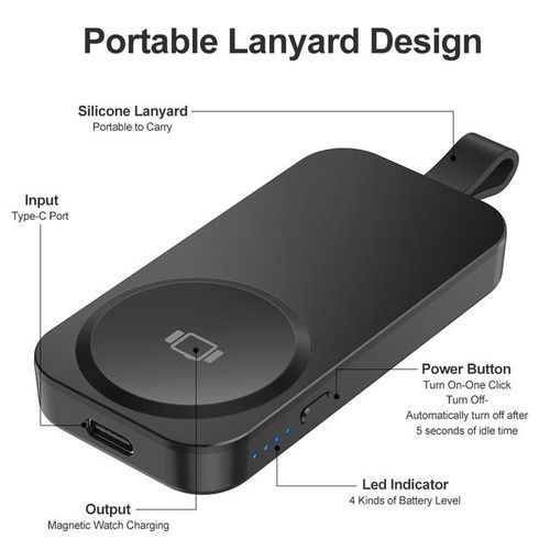 Portable Power Bank For Watch 9 8 7 6 5 4 3 Se Ultra Wireless Charger Magnetic Fast Charging Station