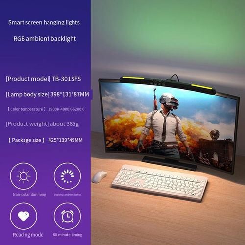 7 Colors Curved Screen Light Bar Led Computer Monitor Rgb Hanging Lamp Monitor Light E-Reading Study On Office Table