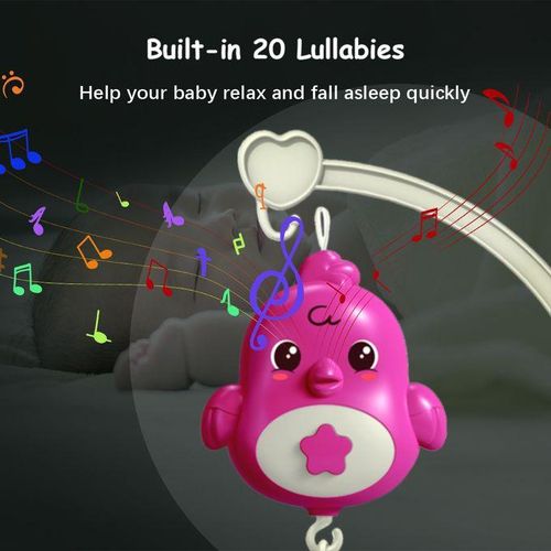 Cute Baby Crib Mobile With Music Star Projection Hanging