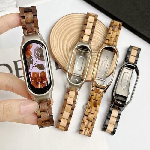 Wooden Strap For Mi Band 8 7 6 5 4 3 Band Wood Bracelet Miband 5 6 Replacement Strap Wristband Correa