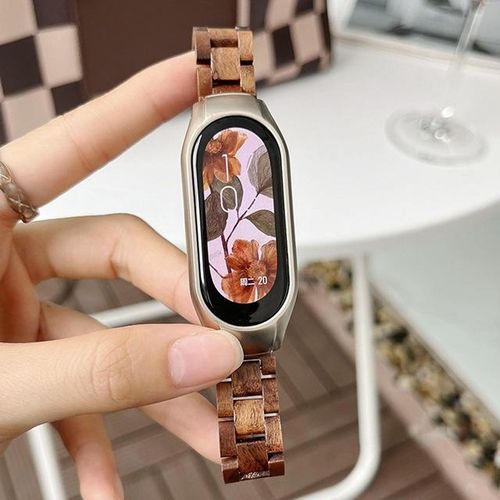 Wooden Strap For Mi Band 8 7 6 5 4 3 Band Wood Bracelet Miband 5 6 Replacement Strap Wristband Correa