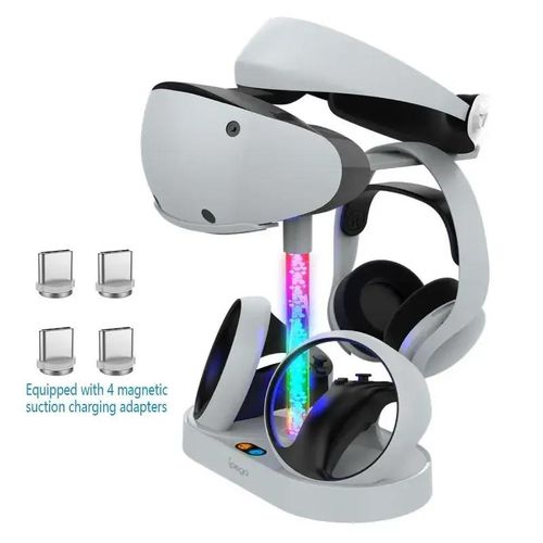 Magnetic Charging Base Absorption RGB Charging Stand for PSVR2 Handle Seat Glasses VR Headset Stand For PS VR2