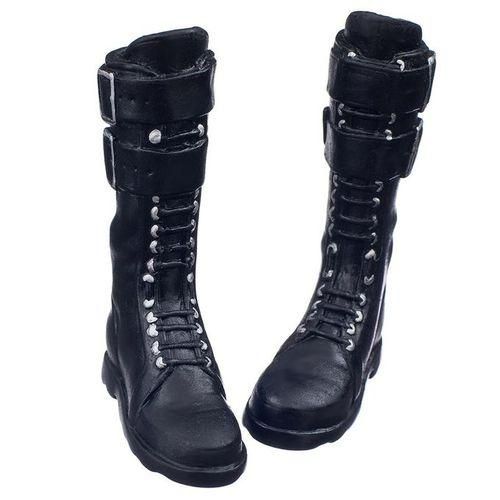 1:6th Combat Boots Women Soldier Uniform Shoes For 12 Inches Black 2