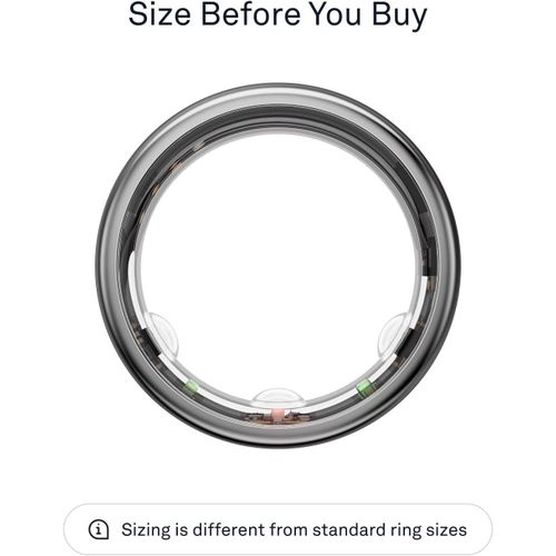Oura Ring Gen3 Horizon - Silver - Size 8 - Smart Ring - Size First with Oura Ring Gen3 Sizing Kit - Sleep Tracking Wearable - Heart Rate - Fitness Tracker - 5-7 Days Battery Life