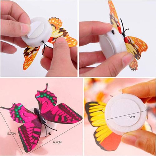 Color Changing Beautiful Butterfly Plastic LED Wall Night Lamp (Multicolor) Set of 5