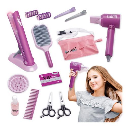 Hair Salon Toys for Girls Beauty Salon Pretend Play Hair Styling Set with Blow Dryer Makeup Set For Kids