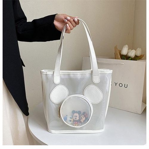 Mickey Doll Transparent Cartoon Printing Tote Bag All- Shoulderbag Messenger Handbag Girls S