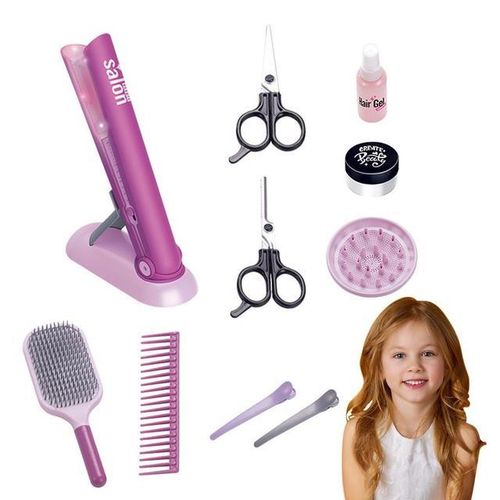 Hair Salon Toys For Girls Kids Beauty Salon Toy Kit Realistic Girl Beauty Salon Playset Hair Styling Toy With Blow Dryer