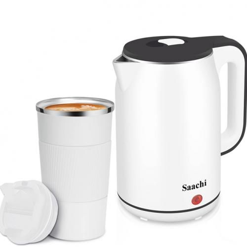 Saachi Cup And Electric Kettle Boiling Water,Milk,1.8L-White
