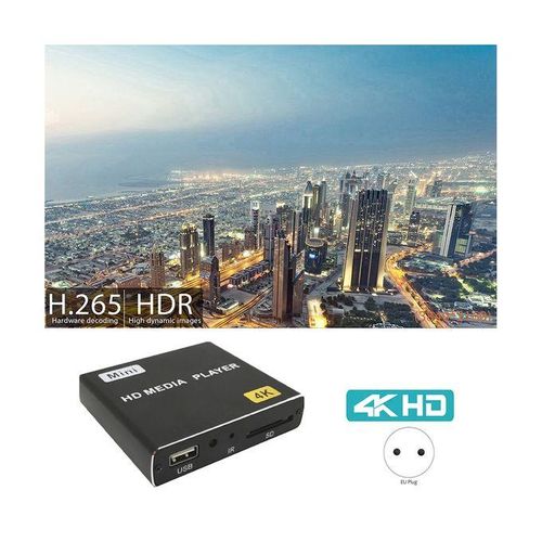 Mini 4K HDD Media Player 1080P Video Player with USB Drive EU Plug