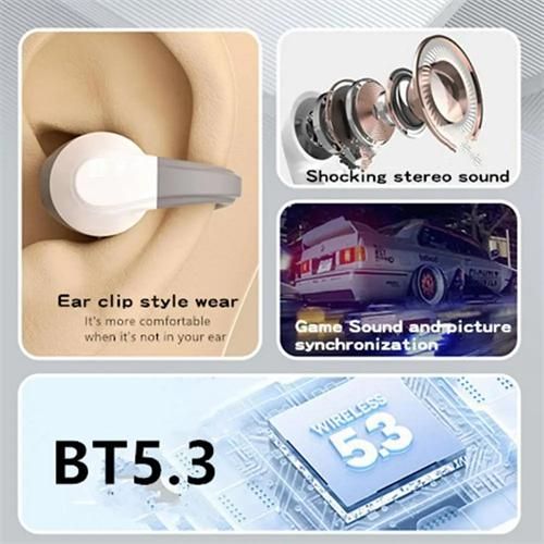 Wireless clip-on headphones 5.3 air conduction earbuds open wireless headphones bone conduction headphones