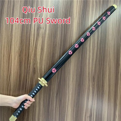 FC 104cm Cosplay 1:1 Anime One Piece Roronoa Zoro Aki Mizu Katana Safety PU Ninja Samurai Toy