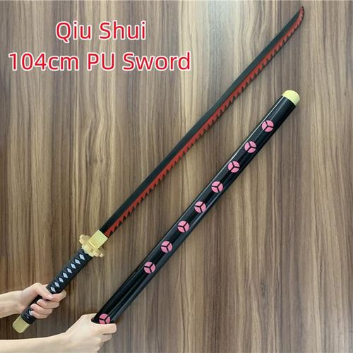 FC 104cm Cosplay 1:1 Anime One Piece Roronoa Zoro Aki Mizu Katana Safety PU Ninja Samurai Toy