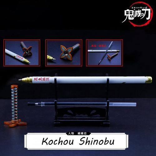 Demon Slayer The Insect Hashira Kochou Shinobu Pen s Nichirin Anime Katana Keychain Model Toy