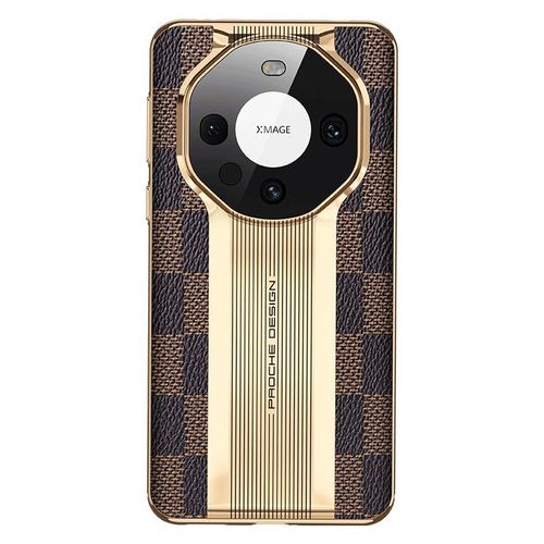 Applicable to Huawei Mate60pro High-End Leather Phone Case Mate40rs Seconds Plaid P60pro Protective Case