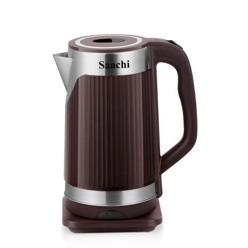 Saachi 3.5 Liters Large Fast Boiling Electric Kettle-Silver/Black/Brown