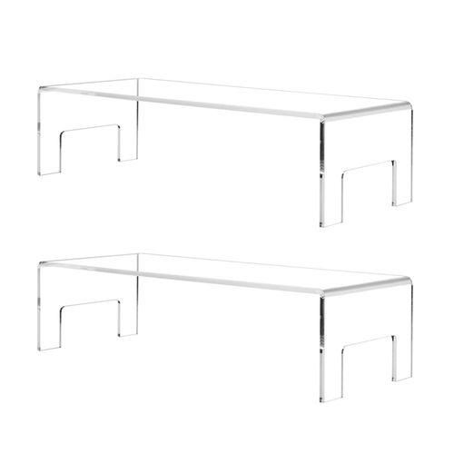 2pcsset Acrylic Display Riser Server Shelf Storage Clear