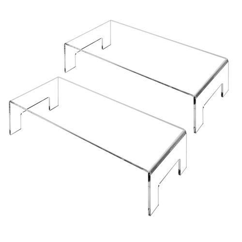 2pcsset Acrylic Display Riser Server Shelf Storage Clear