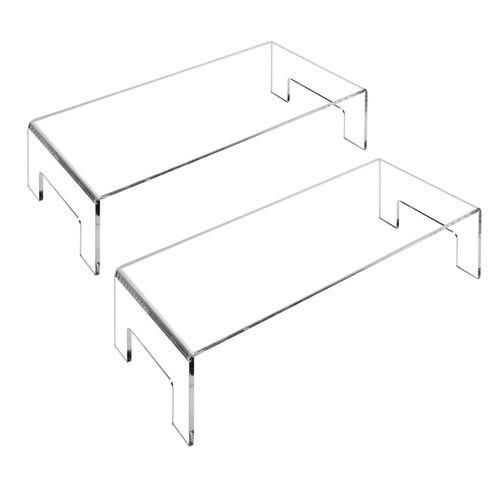 2pcsset Acrylic Display Riser Server Shelf Storage Clear