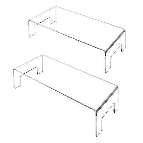 2pcsset Acrylic Display Riser Server Shelf Storage Clear