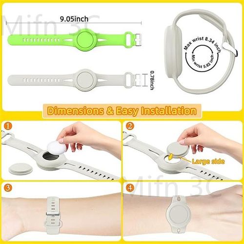 New 4 Pack For Airtag Wristband Waterproof Full Case Silicone Case For Air Tag Holder Toddler Band Hidden Accessories