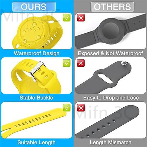 New 4 Pack For Airtag Wristband Waterproof Full Case Silicone Case For Air Tag Holder Toddler Band Hidden Accessories
