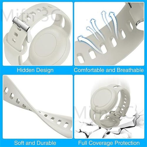 New 4 Pack For Airtag Wristband Waterproof Full Case Silicone Case For Air Tag Holder Toddler Band Hidden Accessories