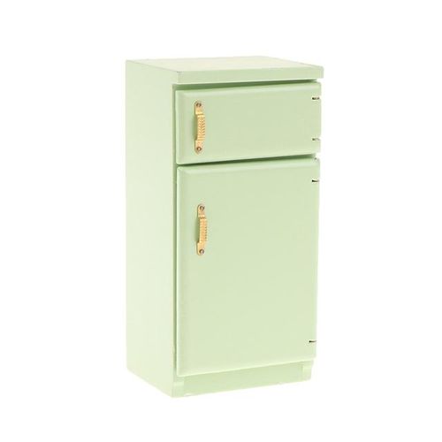 1/12 Dollhouse Miniature Kitchen Green Wooden Fridge Refrigerator Freezer For Dolls Bedroom Living Room Accessories Kids Toy