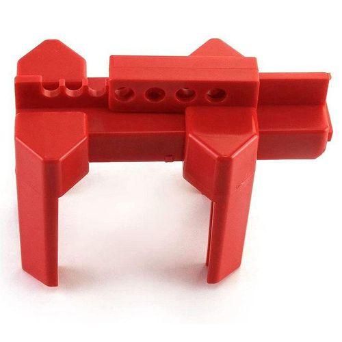 Small Ball Valve Lockout, for 12 Inch  212 Inch OD Pipe, Red, 1 Pack