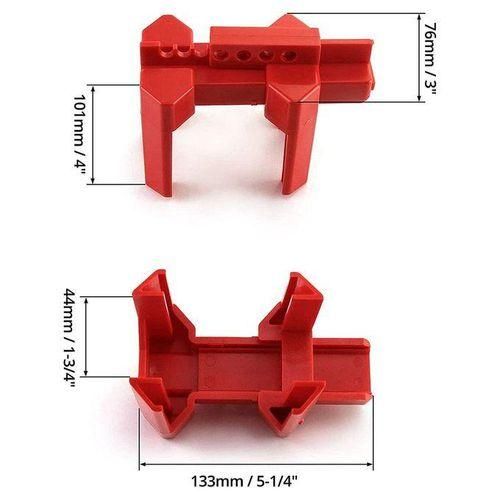 Small Ball Valve Lockout, for 12 Inch  212 Inch OD Pipe, Red, 1 Pack