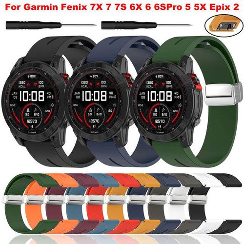22mm 26mm 20mm Quick Fit Silicone Magnetic Watchband For Garmin Fenix 7x 7 Pro 7s X 6 6s Pro 5 5x 5s Plus Enduro 2 Gen2 Strap