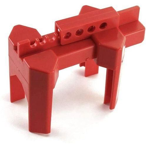 Small Ball Valve Lockout, for 12 Inch  212 Inch OD Pipe, Red, 1 Pack